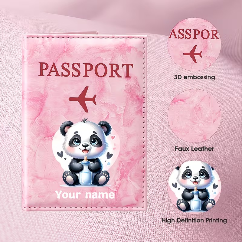 Travel Accessories Present - Porta-passaporte personalizado com nome, design de