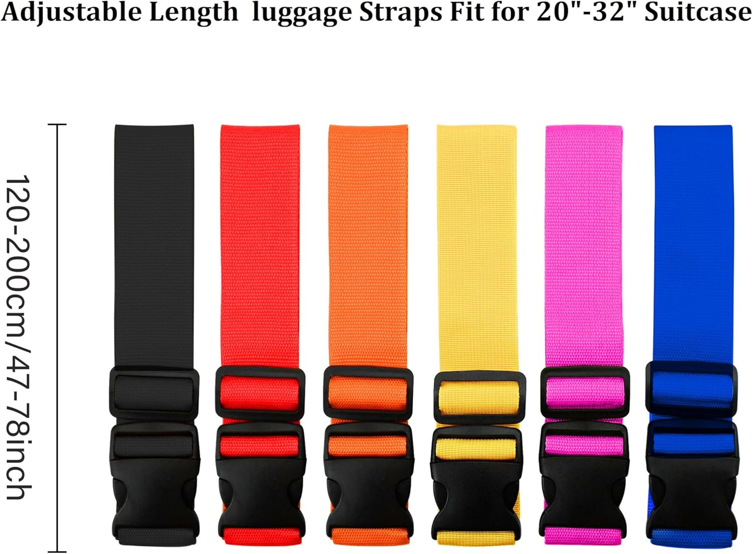 Travel Accessories Luggage Straps - Cintas Ajustáveis para Bagagem em Cores