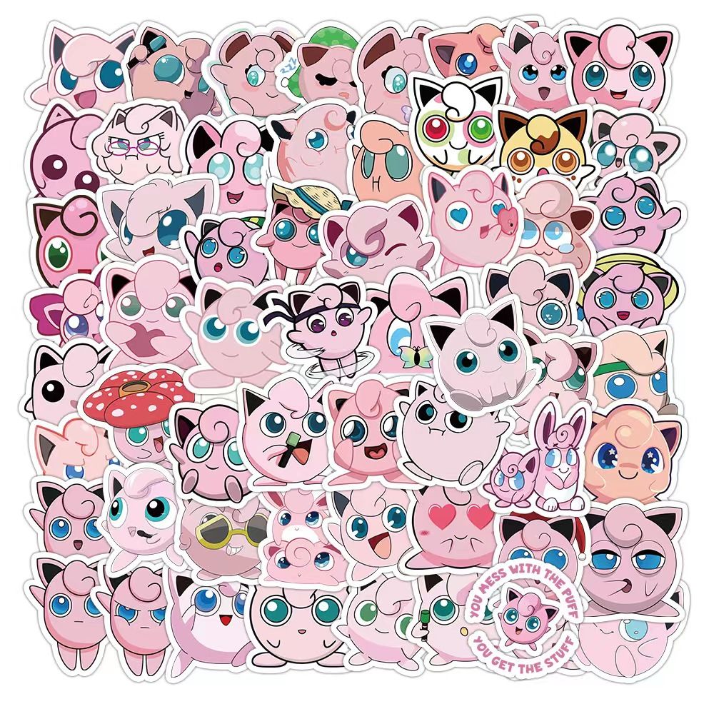 Sticker Luggage Decorative - 50 Adesivos Fofos do Pokémon Jigglypuff