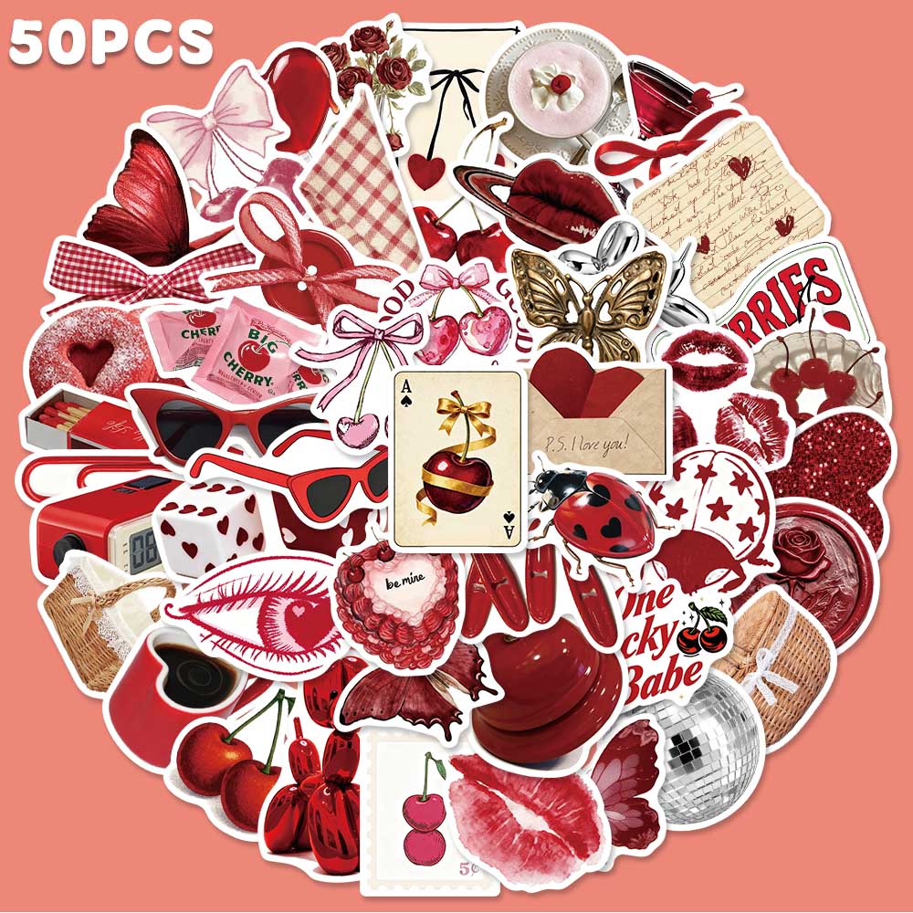 Sticker Luggage Decorative - 50 pçs cereja colorido graffiti adesivo
