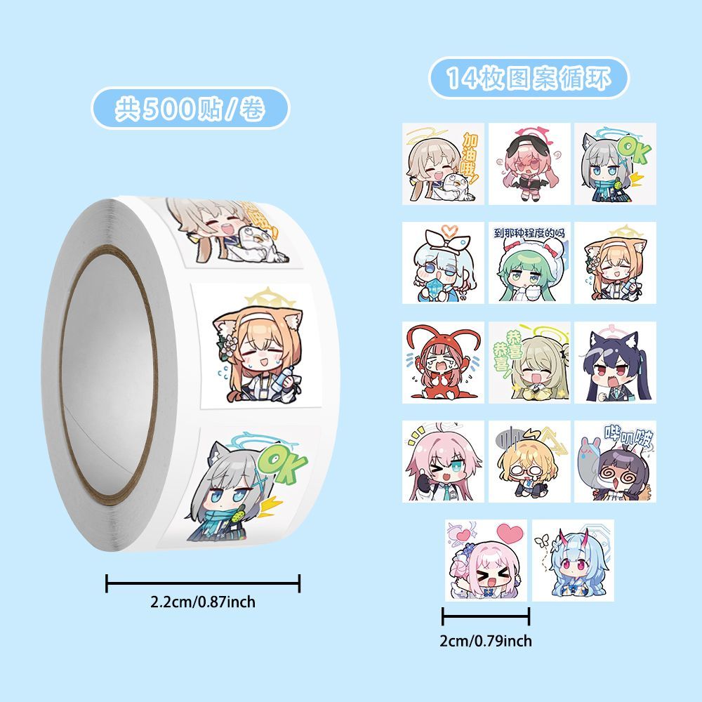 500pcs/rolo Adesivos Kawaii Bl - Sticker Luggage Decorative avaliação e preço