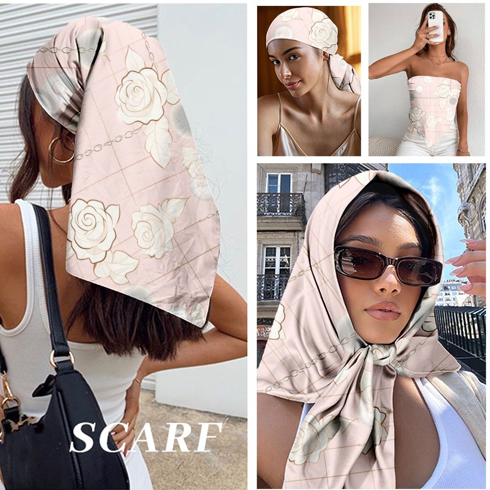 Lenço de Seda com Estampa Flor - Travel Accessories Present avaliação e preço