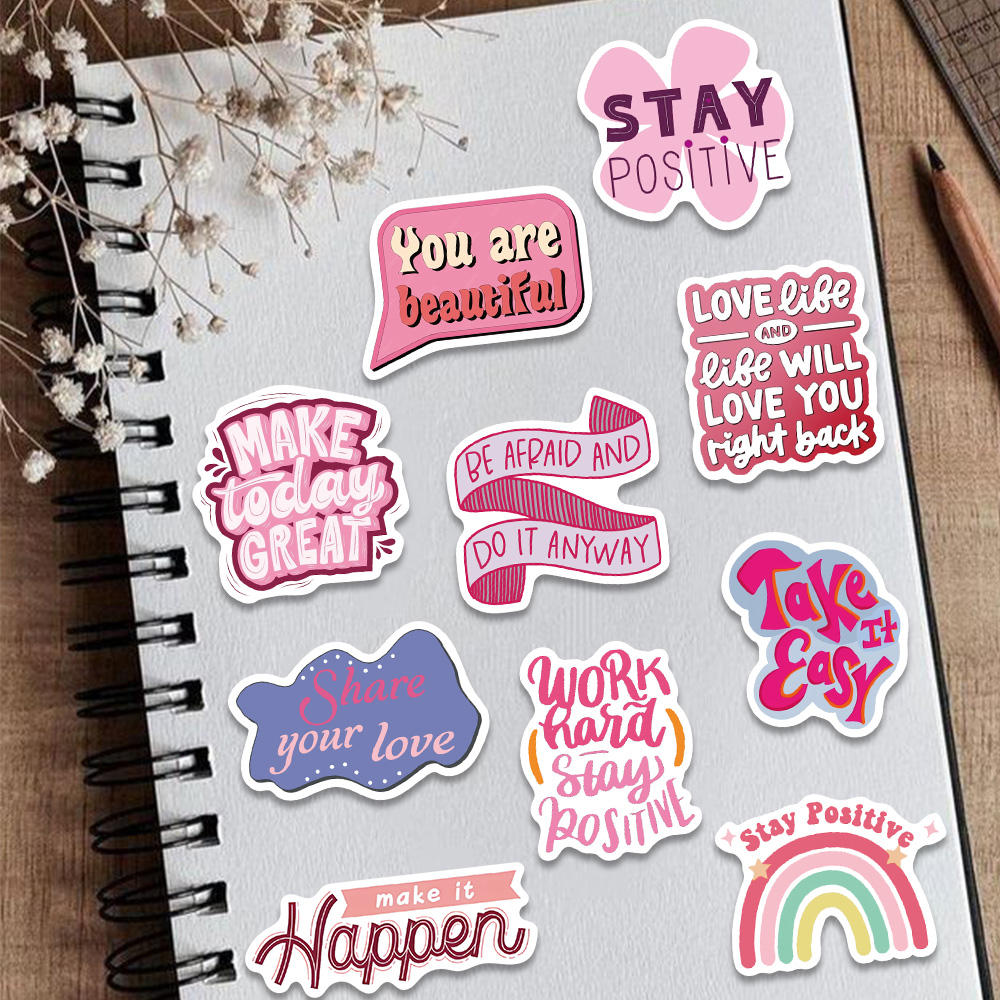 50 pçs rosa frase inspiradora  - Sticker Luggage Decorative avaliação e preço