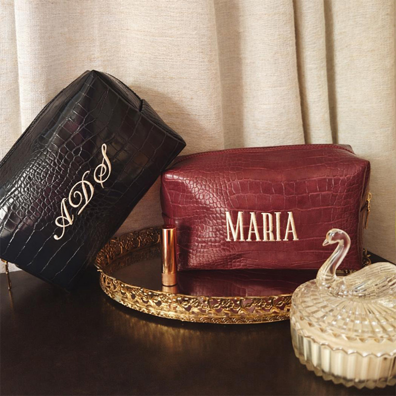 Bolsa de Maquiagem Croc Bordad - Travel Accessories Present avaliação e preço
