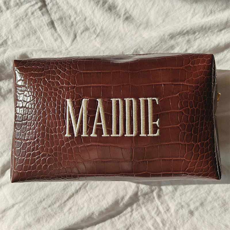 Bolsa de Maquiagem Croc Bordad - Travel Accessories Present avaliação e preço