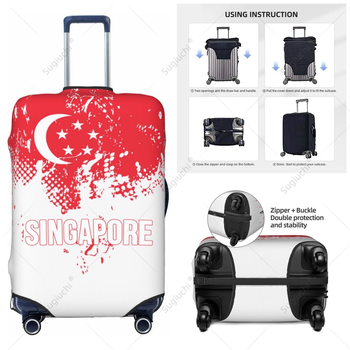Capa de bagagem com bandeira d - Travel Accessories Singapore avaliação e preço