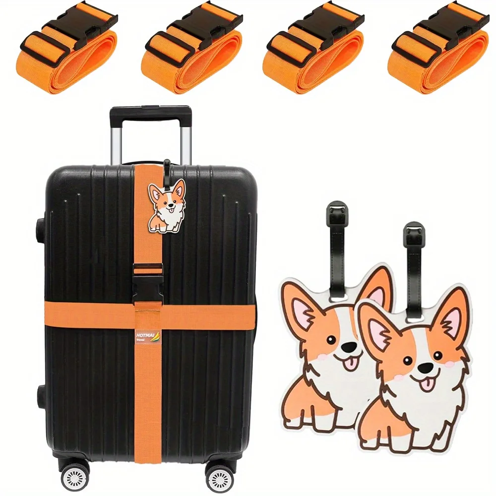 6 pacote de alças de bagagem c - Travel Accessories Luggage Straps avaliação e preço
